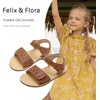 image:imageFelix amp Flora Toddler Girl Sandals Flower Girl Dress Shoes Open Toe Little Kid FlatsBc293brown