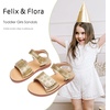 image:imageFelix amp Flora Toddler Girl Sandals Flower Girl Dress Shoes Open Toe Little Kid FlatsBc293gold