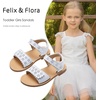 image:imageFelix amp Flora Toddler Girl Sandals Flower Girl Dress Shoes Open Toe Little Kid FlatsBc293white