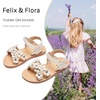 image:imageFelix amp Flora Toddler Girl Sandals Flower Girl Dress Shoes Open Toe Little Kid FlatsBc308beige