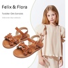 image:imageFelix amp Flora Toddler Girl Sandals Flower Girl Dress Shoes Open Toe Little Kid FlatsBc308brown