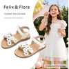 image:imageFelix amp Flora Toddler Girl Sandals Flower Girl Dress Shoes Open Toe Little Kid FlatsBc308cream White