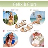 image:imageFelix amp Flora Toddler Girl Sandals Flower Girl Dress Shoes Open Toe Little Kid FlatsBc308cream White