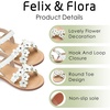 image:imageFelix amp Flora Toddler Girl Sandals Flower Girl Dress Shoes Open Toe Little Kid FlatsBc308cream White