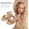 image:imageFelix amp Flora Toddler Girl Sandals Flower Girl Dress Shoes Open Toe Little Kid FlatsBc308gold