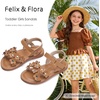 image:imageFelix amp Flora Toddler Girl Sandals Flower Girl Dress Shoes Open Toe Little Kid FlatsBc308light Brown