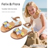 image:imageFelix amp Flora Toddler Girl Sandals Flower Girl Dress Shoes Open Toe Little Kid FlatsBc308multicolor