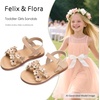 image:imageFelix amp Flora Toddler Girl Sandals Flower Girl Dress Shoes Open Toe Little Kid FlatsBc308nude