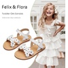 image:imageFelix amp Flora Toddler Girl Sandals Flower Girl Dress Shoes Open Toe Little Kid FlatsBc308white