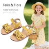 image:imageFelix amp Flora Toddler Girl Sandals Flower Girl Dress Shoes Open Toe Little Kid FlatsBc308yellow