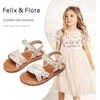 image:imageFelix amp Flora Toddler Girl Sandals Flower Girl Dress Shoes Open Toe Little Kid FlatsBc310beige