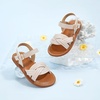 image:imageFelix amp Flora Toddler Girl Sandals Flower Girl Dress Shoes Open Toe Little Kid FlatsBc310beige
