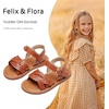image:imageFelix amp Flora Toddler Girl Sandals Flower Girl Dress Shoes Open Toe Little Kid FlatsBc310brown
