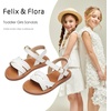 image:imageFelix amp Flora Toddler Girl Sandals Flower Girl Dress Shoes Open Toe Little Kid FlatsBc310white