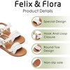 image:imageFelix amp Flora Toddler Girl Sandals Flower Girl Dress Shoes Open Toe Little Kid FlatsBc310white