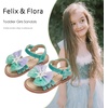 image:imageFelix amp Flora Toddler Girl Sandals Flower Girl Dress Shoes Open Toe Little Kid FlatsBc320green