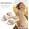 image:imageFelix amp Flora Toddler Girl Sandals Flower Girl Dress Shoes Open Toe Little Kid FlatsBc331gold