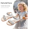 image:imageFelix amp Flora Toddler Girl Sandals Flower Girl Dress Shoes Open Toe Little Kid FlatsBc331silver
