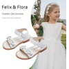 image:imageFelix amp Flora Toddler Girl Sandals Flower Girl Dress Shoes Open Toe Little Kid FlatsBc331white