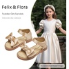 image:imageFelix amp Flora Toddler Girl Sandals Open Toe Dress Flats for Parties WeddingsBc245s Dark Nude