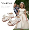 image:imageFelix amp Flora Toddler Girl Sandals Open Toe Dress Flats for Parties WeddingsBc245s Ivory White