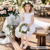 image:imageFelix amp Flora Toddler Girl Sandals Open Toe Dress Flats for Parties WeddingsBc266white