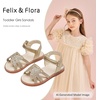 image:imageFelix amp Flora Toddler Girl Sandals Open Toe Dress Flats for Parties WeddingsBc315gold