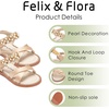 image:imageFelix amp Flora Toddler Girl Sandals Open Toe Dress Flats for Parties WeddingsBc323s Dark Nude