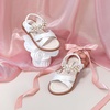 image:imageFelix amp Flora Toddler Girl Sandals Open Toe Dress Flats for Parties WeddingsBc323s White