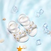 image:imageFelix amp Flora Toddler Girl Sandals Open Toe Flower Girl Soft Princess Flat ShoesBc304white