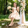 image:imageFelix amp Flora Toddler Girl Sandals Open Toe Flower Girl Soft Princess Flat ShoesBc324dark Nude