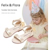 image:imageFelix amp Flora Toddler Girl Sandals Open Toe Flower Girl Soft Princess Flat ShoesBc324gold