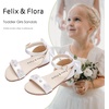 image:imageFelix amp Flora Toddler Girl Sandals Open Toe Flower Girl Soft Princess Flat ShoesBc324white