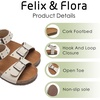 image:imageFelix amp Flora Toddler Girls Sandals Flower Girl Cork Footbed Open Toe Comfort Princess Flat ShoesBc329white