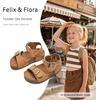 image:imageFelix amp Flora Toddler Girls Sandals Flower Girl Cork Footbed Open Toe Comfort Princess Flat ShoesBc329yellow