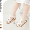 image:imageFelix amp Flora Toddler Girls Sandals Flower Girl Shoes Soft Rubber Princess Flat ShoesBc312beige