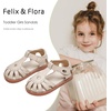 image:imageFelix amp Flora Toddler Girls Sandals Flower Girl Shoes Soft Rubber Princess Flat ShoesBc312beige