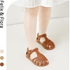 image:imageFelix amp Flora Toddler Girls Sandals Flower Girl Shoes Soft Rubber Princess Flat ShoesBc312brown