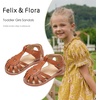 image:imageFelix amp Flora Toddler Girls Sandals Flower Girl Shoes Soft Rubber Princess Flat ShoesBc312brown