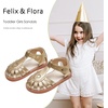 image:imageFelix amp Flora Toddler Girls Sandals Flower Girl Shoes Soft Rubber Princess Flat ShoesBc312gold
