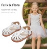image:imageFelix amp Flora Toddler Girls Sandals Flower Girl Shoes Soft Rubber Princess Flat ShoesBc312white