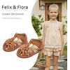 image:imageFelix amp Flora Toddler Girls Sandals Flower Girl Shoes Soft Rubber Princess Flat ShoesBc314brown