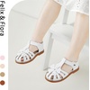 image:imageFelix amp Flora Toddler Girls Sandals Flower Girl Shoes Soft Rubber Princess Flat ShoesBc314white