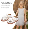 image:imageFelix amp Flora Toddler Girls Sandals Flower Girl Shoes Soft Rubber Princess Flat ShoesBc314white