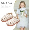 image:imageFelix amp Flora Toddler Girls Sandals Flower Girl Shoes Soft Rubber Princess Flat ShoesBc319beige