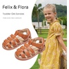 image:imageFelix amp Flora Toddler Girls Sandals Flower Girl Shoes Soft Rubber Princess Flat ShoesBc319brown