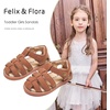 image:imageFelix amp Flora Toddler Girls Sandals Flower Girl Shoes Soft Rubber Princess Flat ShoesBc319retro Brown