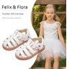 image:imageFelix amp Flora Toddler Girls Sandals Flower Girl Shoes Soft Rubber Princess Flat ShoesBc319white