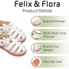 image:imageFelix amp Flora Toddler Girls Sandals Flower Girl Shoes Soft Rubber Princess Flat ShoesBc319white