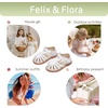 image:imageFelix amp Flora Toddler Girls Sandals Flower Girl Shoes Soft Rubber Princess Flat ShoesBc322white